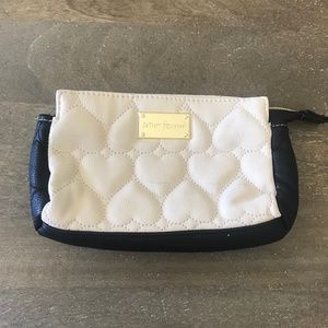 Betsey Johnson Black/White Quilted Makeup Bag
